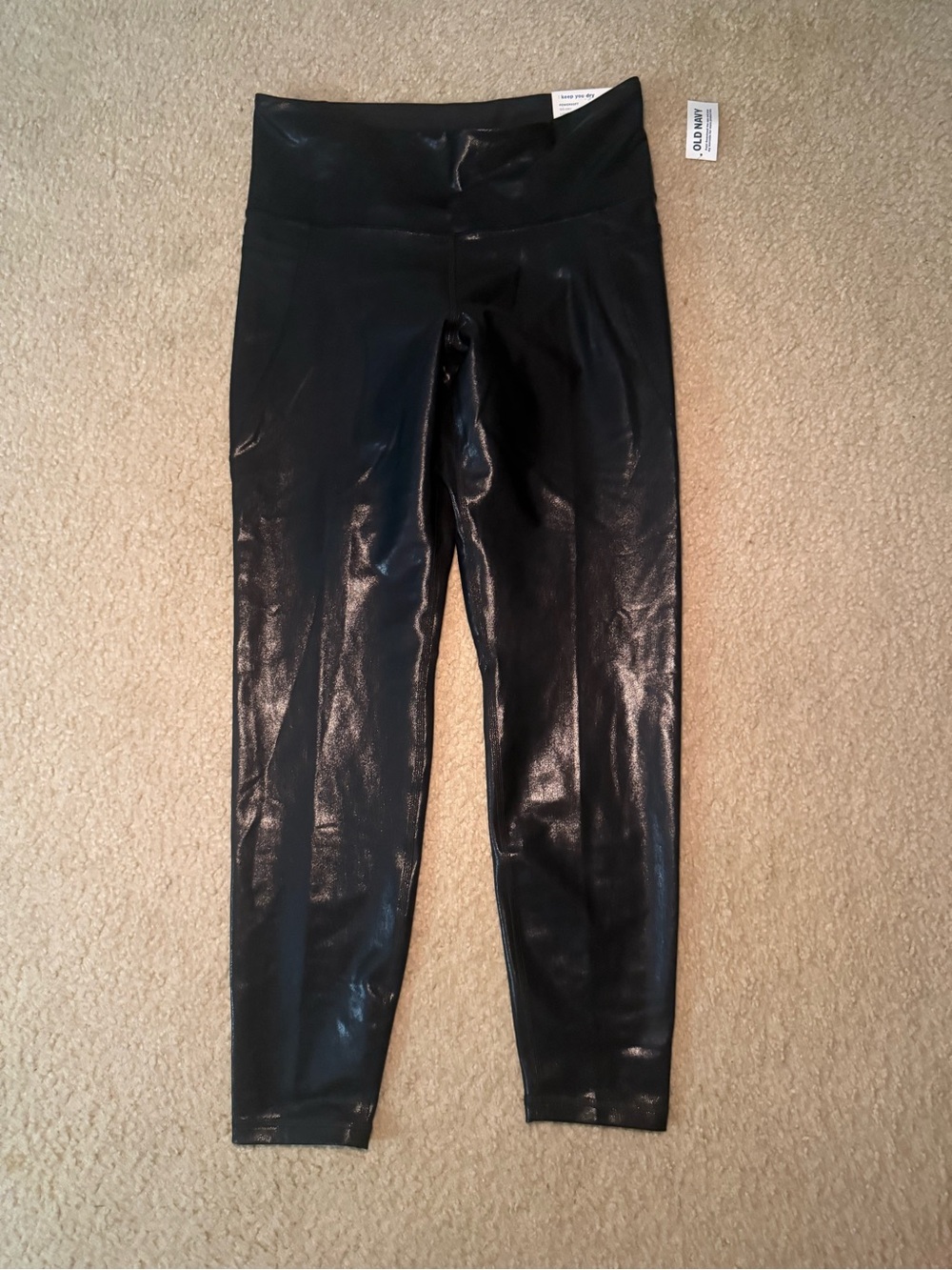 Old Navy Black Faux Leather-Look Jeggings